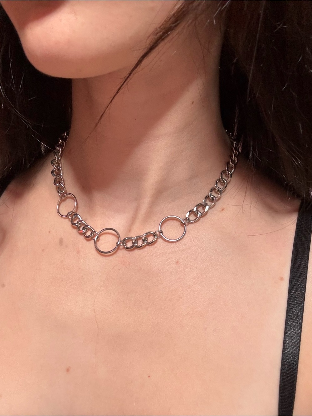 Hot Topic Silver Ring Link Choker Necklace - Women's Jewelry